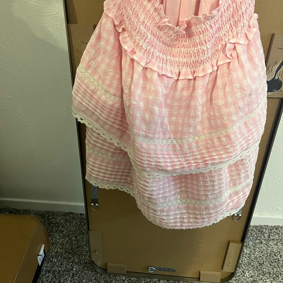 Day + Moon Pink Gingham Halter Mini Dress - Picture 9 of 9